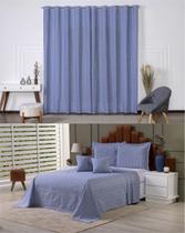 Kit Colcha Cobre Leito Solteiro + Cortina 3 Metros Tecido Rústico Topázio 5 Peças Kit Colcha Cobre Leito Solteiro + Cortina 3 Metros Tecido Rústico Topázio 5 Peças