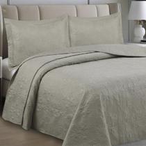 Kit Colcha / Cobre Leito Solteiro Ultrasonic - Sultan Bege