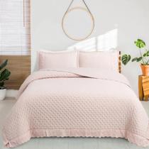 Kit colcha cobre leito super king provence 280 x 300cm bordado inglês Textil Arte