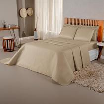 Kit Colcha Cobre Leito Super King Size + Jogo de Cama Lençol com Elastico Kit Roupa de Cama 6 Peças - F.V Enxovais