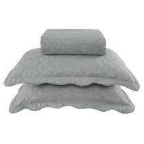 Kit Colcha Cobre-Leito Veneza Queen - 2 Porta-Travesseiros Têxtil Arte