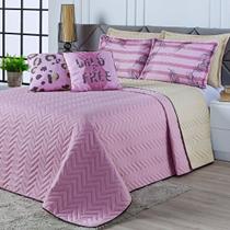 Kit Colcha Cobre Leito Wild Free Dupla Face com Almofadas Estampadas QUEEN 07 Peças