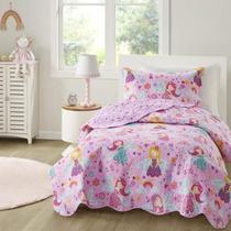 Kit Colcha Cobre Leito1,6X2,4 Infantil Dupla Face Fadinha