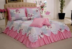 Kit Colcha Cobreleito Belize Casal King Size 06 Pçs Rosa