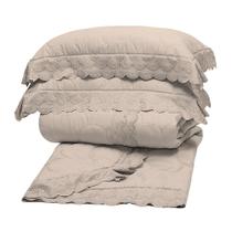 Kit Colcha Cobreleito Casal Bordado Renda Sonata 3 Peças Buettner Kit Colcha Cobreleito Casal Bordado Renda Sonata 3 Peças Buettner