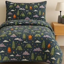 Kit Colcha Cobreleito Infantil Dupla Face 2 peças Personagens Kids Trem Carro Cachorrinho Habitat Kit Colcha Cobreleito Infantil Dupla Face 2 peças Personagens Kids Trem Carro Cachorrinho Habitat