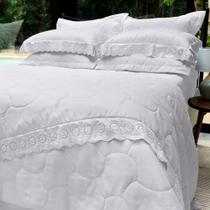 Kit Colcha Cobreleito Queen Renda Sonata 3 Peças Buettner
