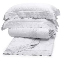 Kit Colcha Cobreleito Queen Renda Sonata 3 Peças Buettner