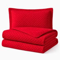 Kit Colcha Cocha Coxa Cobre Leito Jogo Roupa Cama Edredom Queen 3 Pçs Matelado Bordado Linha Dourado