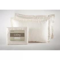 Kit Colcha Colony Bricks 02 Branco Natural Solteiro 180x230