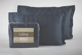 Kit Colcha Colony Bricks ul Petroleo Solteiro 180X230Cm