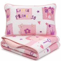 Kit Colcha com Porta Travesseiro Kids Fun Infantil Dupla Face Solteiro 1,60m x 2,40 m Princesa Kit Colcha com Porta Travesseiro Kids Fun Infantil Dupla Face Solteiro 1,60m x 2,40 m Princesa