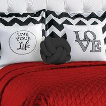 Kit Colcha de Cama Cobre Leito Queen com Almofada Decorativa Nó 08 Peças Isabela
