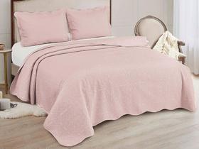 Kit Colcha de Cama Com Porta Travesseiro Marrocos Tamanho Queen 240x260 Rose - Camesa