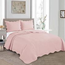 Kit Colcha De Cama Tamanho King 3 Peças Mandi 260x280 Rose CAMESA