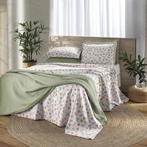 Kit Colcha Dohler Piquet Estampado Flora - 100% Algodão - Casal Kit Colcha Dohler Piquet Estampado Flora - 100% Algodão - Casal