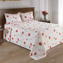 Kit Colcha Dohler Piquet Estampado Mia - 100% Algodão - Queen