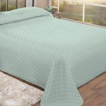 Kit Colcha Dream Piquet Queen - Poá Verde - 3 Peças - Estamparia