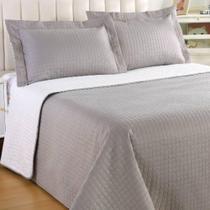 Kit Colcha Duo Grid Solteiro 2 Peças Sonhare Sultan Grafite