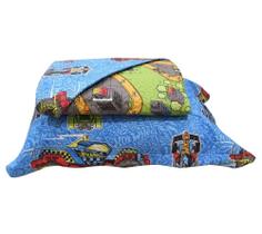 Kit Colcha Dupla Face Azul Solteiro Infantil 2 Peças Hot Wheels Jolitex Kit Colcha Dupla Face Azul Solteiro Infantil 2 Peças Hot Wheels Jolitex