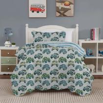 Kit Colcha E Porta Travesseiro Studio Mix Solteiro Estampas Sortidas Corttex