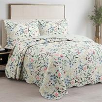Kit Colcha Evolution Patchwork Casal - Floral Delicado - Camesa