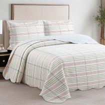 Kit Colcha Evolution Patchwork Solteiro - Grid Red - Camesa