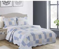 Kit Colcha Evolution Patchwork Trilum Casal c/ 3 peças