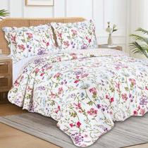 Kit Colcha Garden Casal - Flowers Red - Camesa