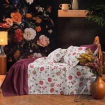 Kit Colcha Gênova Teka Piquet Favo Queen Estampado Algodão