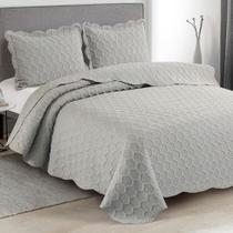 Kit Colcha Ilusion Favo Casal - Concreto - Camesa Kit Colcha Ilusion Favo Casal - Concreto - Camesa