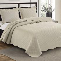 Kit Colcha Ilusion Orla Casal - Bege - Camesa Kit Colcha Ilusion Orla Casal - Bege - Camesa