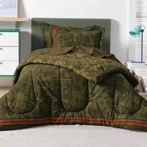 Kit Colcha Infantil 2 peças 180 fios Karsten Camuflado