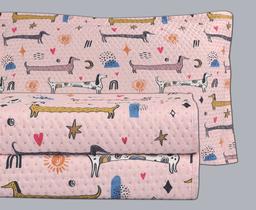 Kit Colcha Infantil Cobre Leito Dupla Face Solteiro 2 peças Personagens Kids Menino Menina