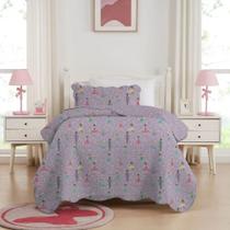 Kit Colcha Infantil Cobre Leito Solteiro Dupla Face Bailarin Kit Colcha Infantil Cobre Leito Solteiro Dupla Face Bailarin