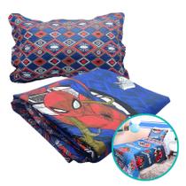 Kit Colcha Infantil Homem Aranha Dupla Face Solteiro 2 Peças