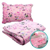 Kit Colcha Infantil Minnie Dupla Face Solteiro 2 Peças