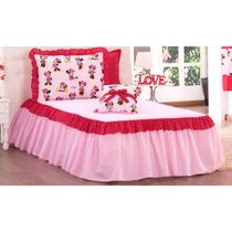 Kit Colcha Infantil Minnie Pink Solteiro - 3 peças - Decoralle