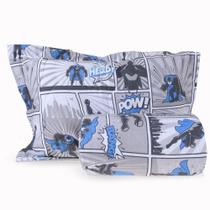 Kit Colcha Infantil Solteiro Em Malha 100% Algodão Heróis
