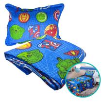 Kit Colcha Infantil Vingadores Dupla Face Solteiro 2 Peças