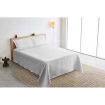 Kit colcha jacquard montblanc creta cinza prata 59 solteiro