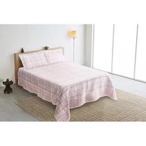 Kit colcha jacquard montblanc mosaico rose 14 casal queen