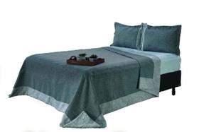 Kit Colcha Jacquard Queen Enxoval 3 Peças Prática - Risk Grafite