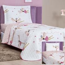 Kit Colcha + Jogo de Cama Bouti Kids Solteiro Infantil 5 Peças 100% Poliéster - Bailarina Kit Colcha + Jogo de Cama Bouti Kids Solteiro Infantil 5 Peças 100% Poliéster - Bailarina