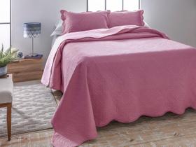 Kit Colcha Jolitex Queen Dyuri Ultrassonic Dupla Face Rosa