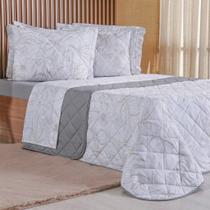Kit Colcha King 200 Fios Estampada New 100% Algodão 260x280cm