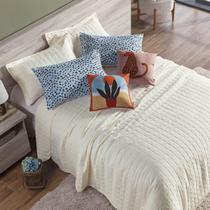 Kit Colcha King 7 Peças 300 Fios Cobre Leito Marfim Jaquar