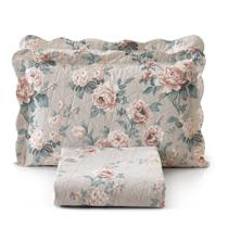 Kit Colcha King Bouti Cobre Leito Estampado 3 Peças Rós