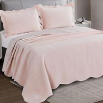 Kit Colcha King Velvet Neo Clássico Toque Aveludado 03 Peças Camesa - Chumbo