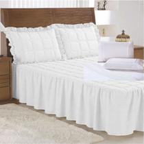 Kit Colcha Lese Noiva Casal Padrão com Jogo Lençol 9 Peças - Branca - 67% Poliéster, 33% Algodão Kit Colcha Lese Noiva Casal Padrão com Jogo Lençol 9 Peças - Branca - 67% Poliéster, 33% Algodão